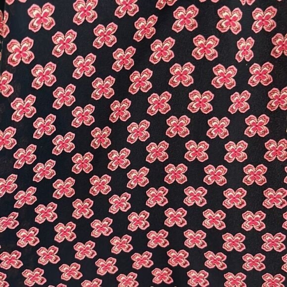 Papermoon Pink Navy Blue Sleeveless Blouse Stretchy Size Small EUC Career Office - Picture 3 of 8